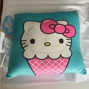 SANRIO ICE CREAM PILLOW, 13"X13" HELLO KITTY SUMMER DECOR NWT